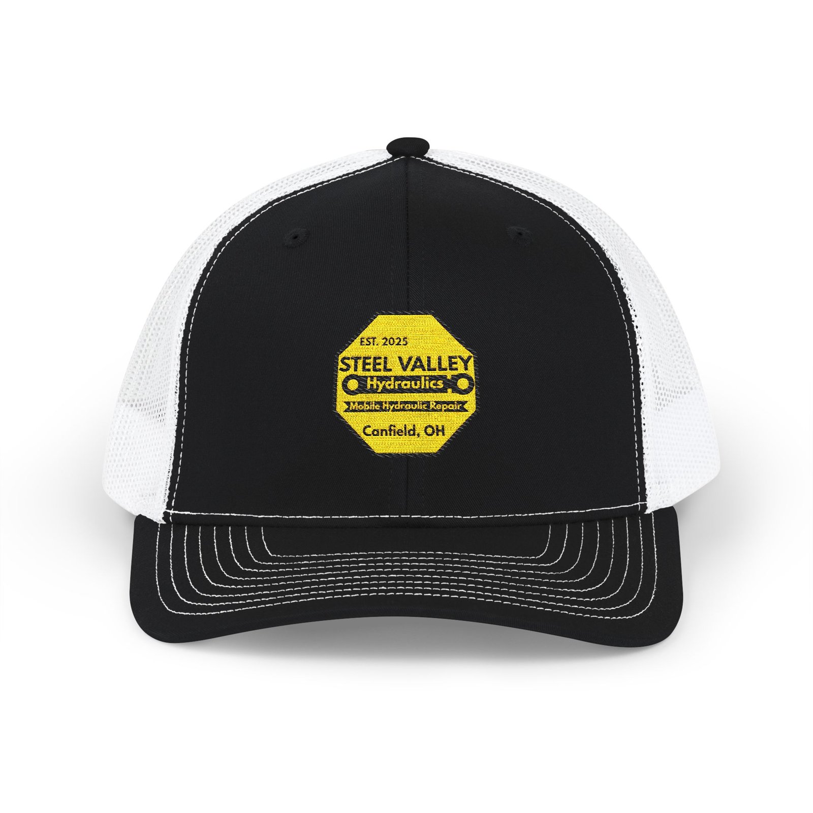 Snapback Trucker Hat - Steel Valley Hydraulics Retro Logo - Image 5