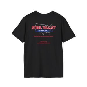 Steel Valley Hydraulics Unisex Softstyle T-Shirt, Casual Graphic Tee, Gifts for Engineers, Workwear, Team Apparel, Father's Day
