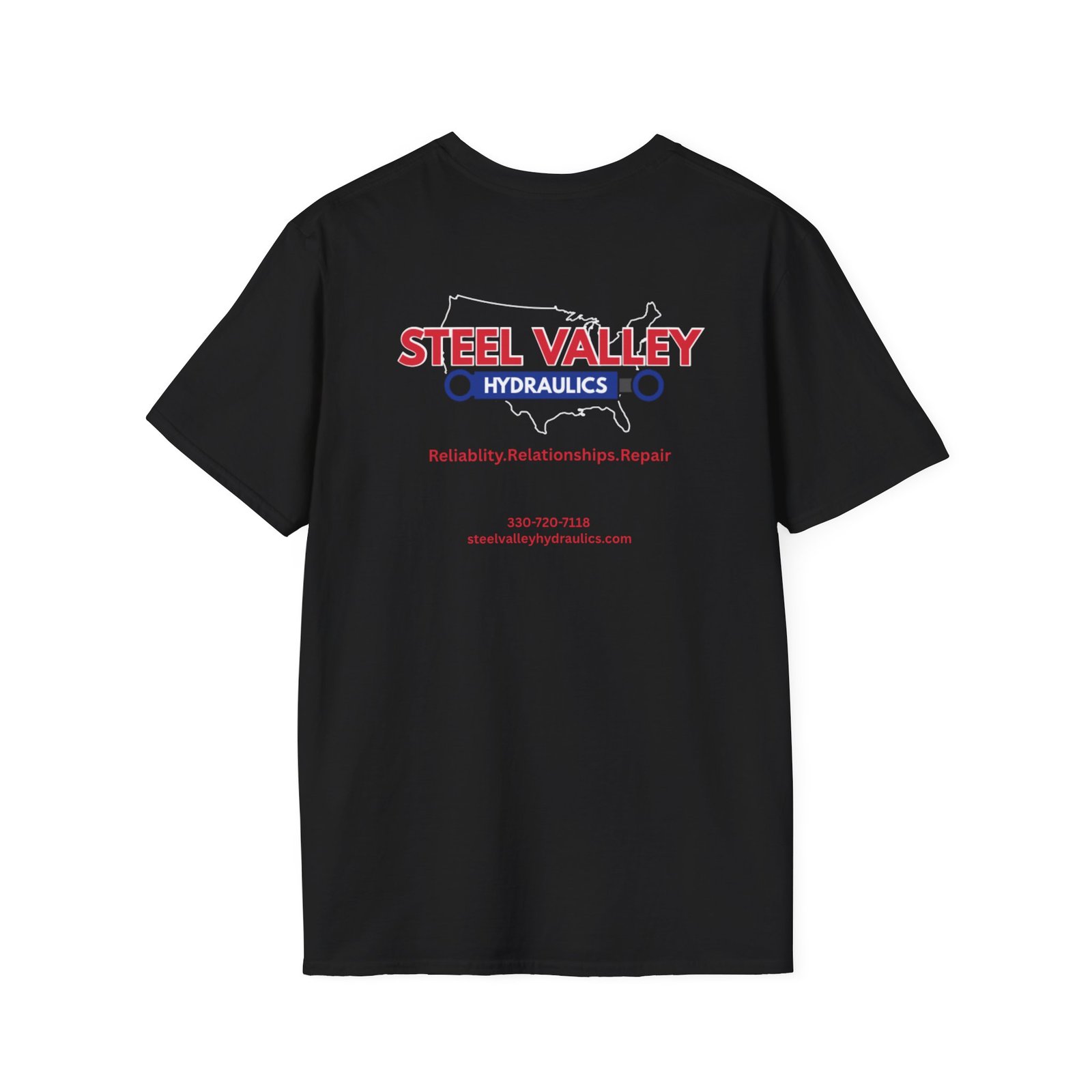 Steel Valley Hydraulics Unisex Softstyle T-Shirt, Casual Graphic Tee, Gifts for Engineers, Workwear, Team Apparel, Father's Day
